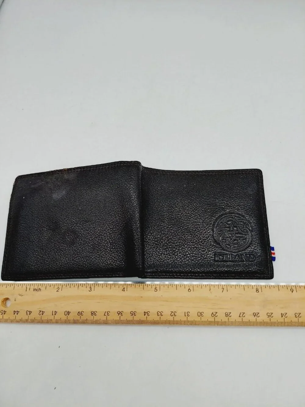 Vintage Iceland Wallet Bilfold Black Souvenir